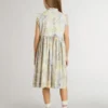 Girls' cotton midi dress with multicolor floral print