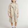 Girls' cotton midi dress with multicolor floral print