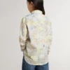 Girls' cotton shirt with multicolor floral print