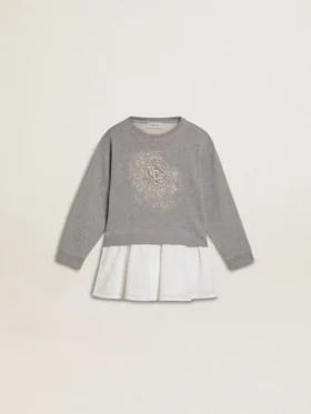 Girls’ gray and white mini dress