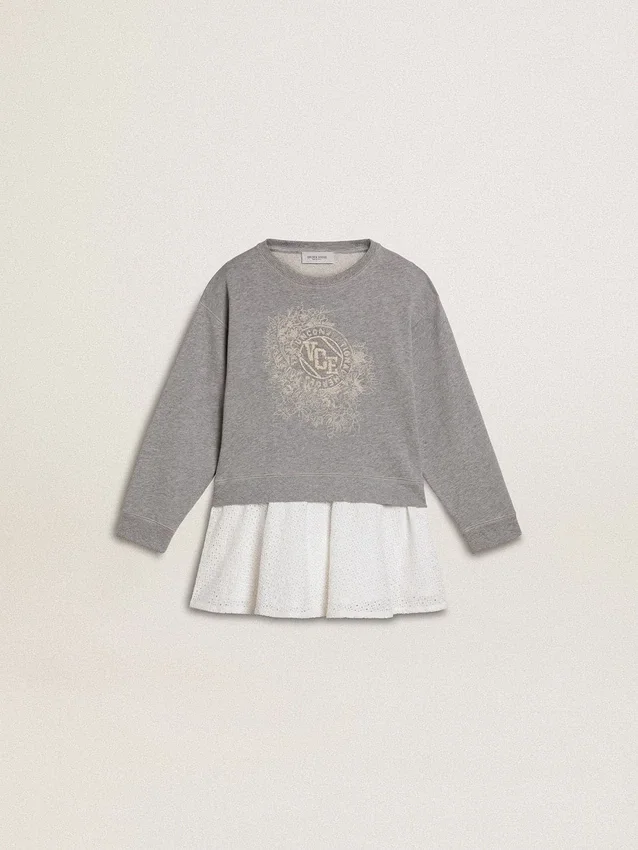 Girls’ gray and white mini dress
