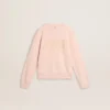 Girls' pink-colored sweatshirt with pink front lettering