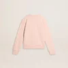 Girls' pink-colored sweatshirt with pink front lettering