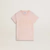 Girls' pink T-shirt with pink print on the front