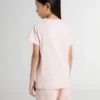 Girls' pink T-shirt with pink print on the front
