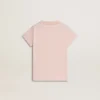 Girls' pink T-shirt with pink print on the front