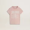 Girls' pink T-shirt with white print