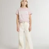 Girls' pink T-shirt with white print
