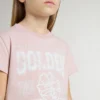 Girls' pink T-shirt with white print