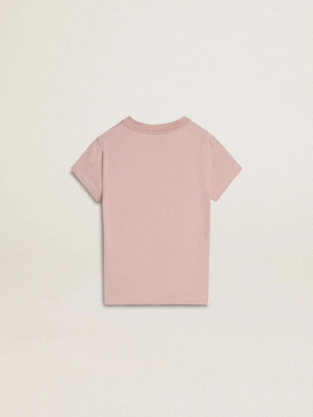 Girls' pink T-shirt with white print