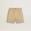Girls' sand-colored shorts with embroidered logo