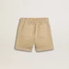 Girls' sand-colored shorts with embroidered logo