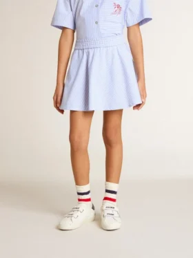 Girls’ skirt with light blue stripes