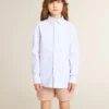 Girls’ striped shirt with embroidered lettering on the pocket