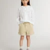 Girls' white broderie anglaise cotton shirt