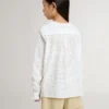 Girls' white broderie anglaise cotton shirt