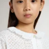 Girls' white broderie anglaise cotton shirt