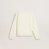 Girls' white sweatshirt with multicolor Golden writing on the front