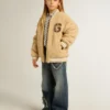 Girls' wide-leg jeans in blue denim