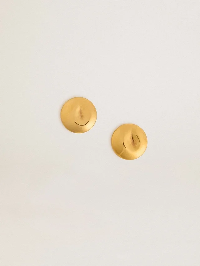 Gold circular earrings