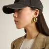 Gold circular earrings