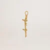 Gold-colored brass charm with Golden Goose signature