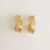 Gold hoop earrings with crystals
