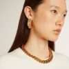 Gold hoop earrings with crystals