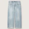 Golden boys’ jeans in light blue denim with an embroidered logo