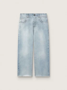 Golden boys’ jeans in light blue denim with an embroidered logo