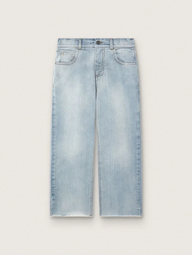 Golden boys’ jeans in light blue denim with an embroidered logo