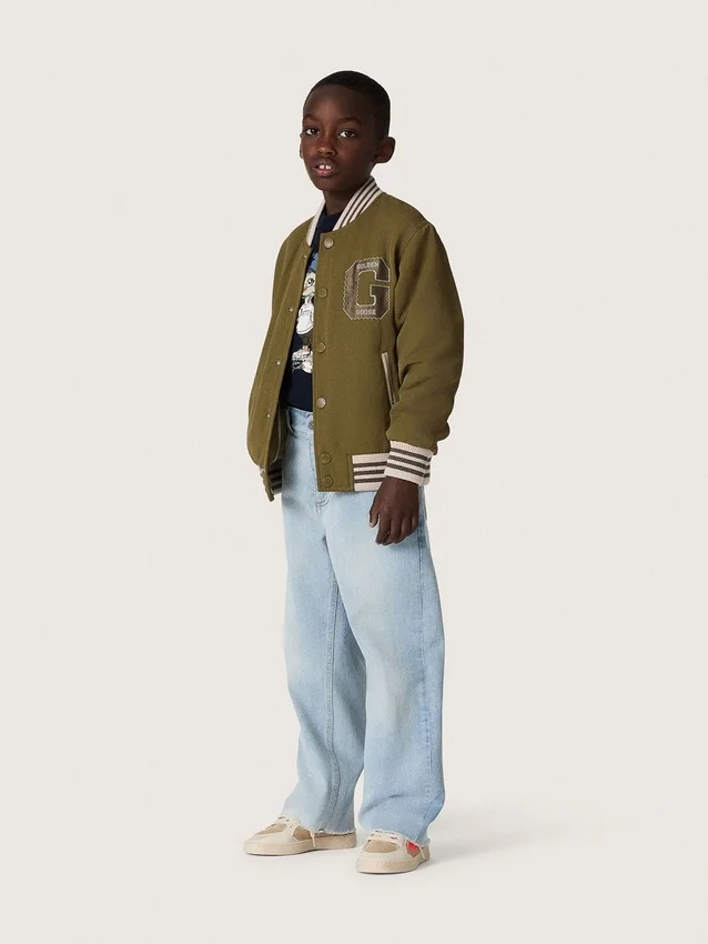 Golden boys’ jeans in light blue denim with an embroidered logo
