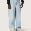 Golden boys’ jeans in light blue denim with an embroidered logo
