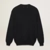 Golden Collection cardigan in dark blue cotton with a distressed finish