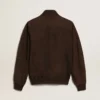 Golden Collection flight jacket in dark brown suede
