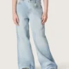 Golden girls’ bootcut jeans in light blue denim with an embroidered logo