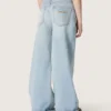 Golden girls’ bootcut jeans in light blue denim with an embroidered logo