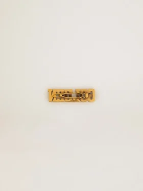 Golden lace tag in antique gold color with pearls