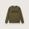Golden unisex sweatshirt in military-green cotton with reversed logo