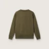 Golden unisex sweatshirt in military-green cotton with reversed logo