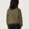 Golden unisex sweatshirt in military-green cotton with reversed logo