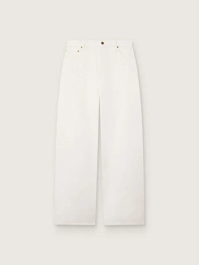 Golden women’s boyfriend jeans in optical white bull denim