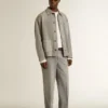 Gray-colored cotton chino pants