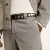Gray-colored cotton chino pants