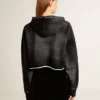 Gray cropped sweatshirt with a lived-in effect