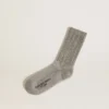 Gray socks with crystals on the leg