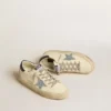 Hi Star in nappa with Swarovski crystal star and dark blue leather heel tab