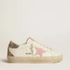 Hi Star in white leather with pink suede star and pink glitter heel tab