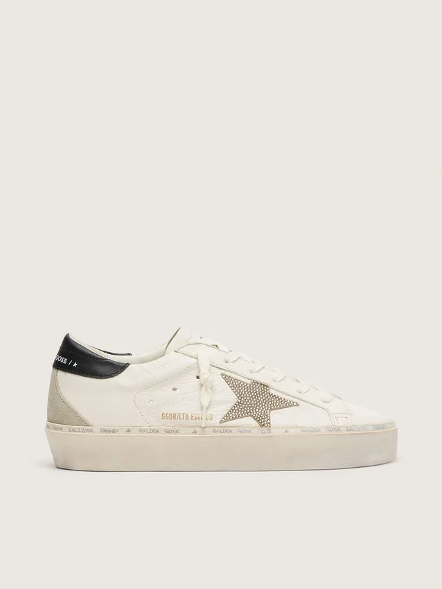Hi Star with Swarovski crystal star and black leather heel tab