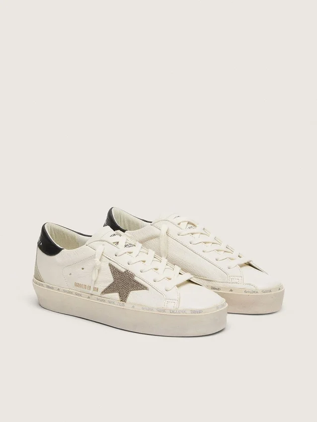 Hi Star with Swarovski crystal star and black leather heel tab